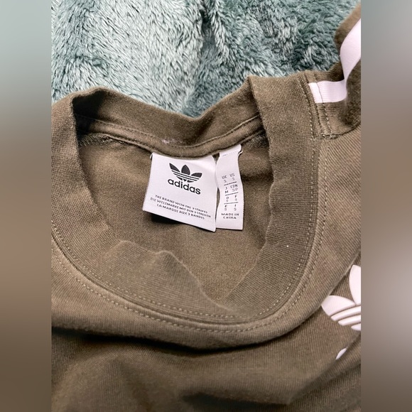 Adidas Stripe Long Sleeve Shirt - Green, Small - Picture 2 of 3